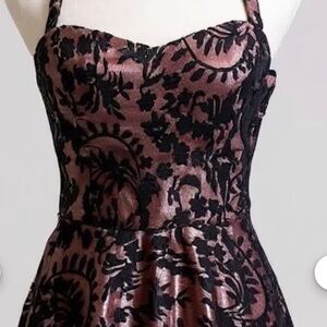 Vintage Betsey Johnson Black & Pink Lace Halter Dress, Fit & Flare, Size 6